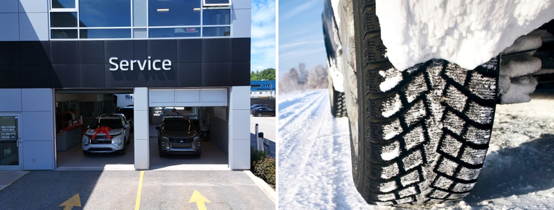 Mitsubishi winter tire installation in Gatineau